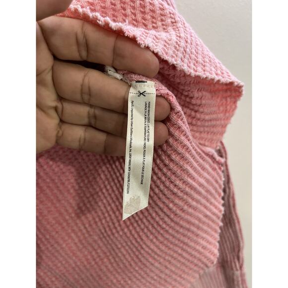 Y2K Free People FP One Colt Waffle Knit Henley S Bohemian Thermal Festival - Picture 7 of 14